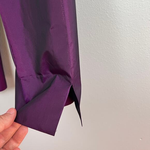 Carlisle Womens 10 Vintage 100% Silk Shantung High Waisted Formal Party Pants - Picture 5 of 11